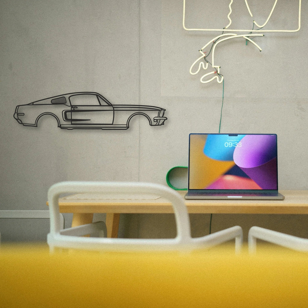 MUSTANG GT390 Classic Silhouette Metal Wall Art - Tinvibe
