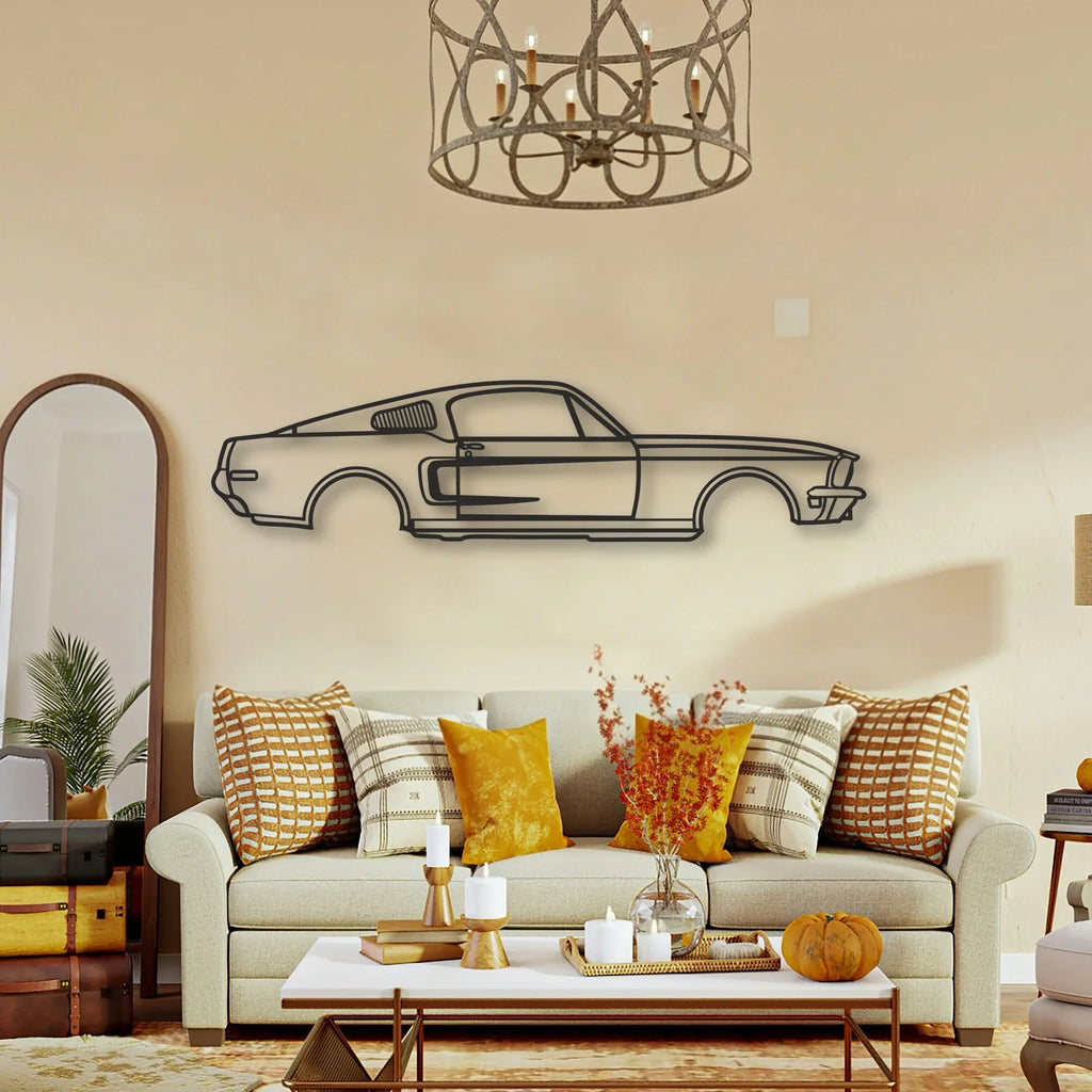 MUSTANG GT390 Classic Silhouette Metal Wall Art - Tinvibe