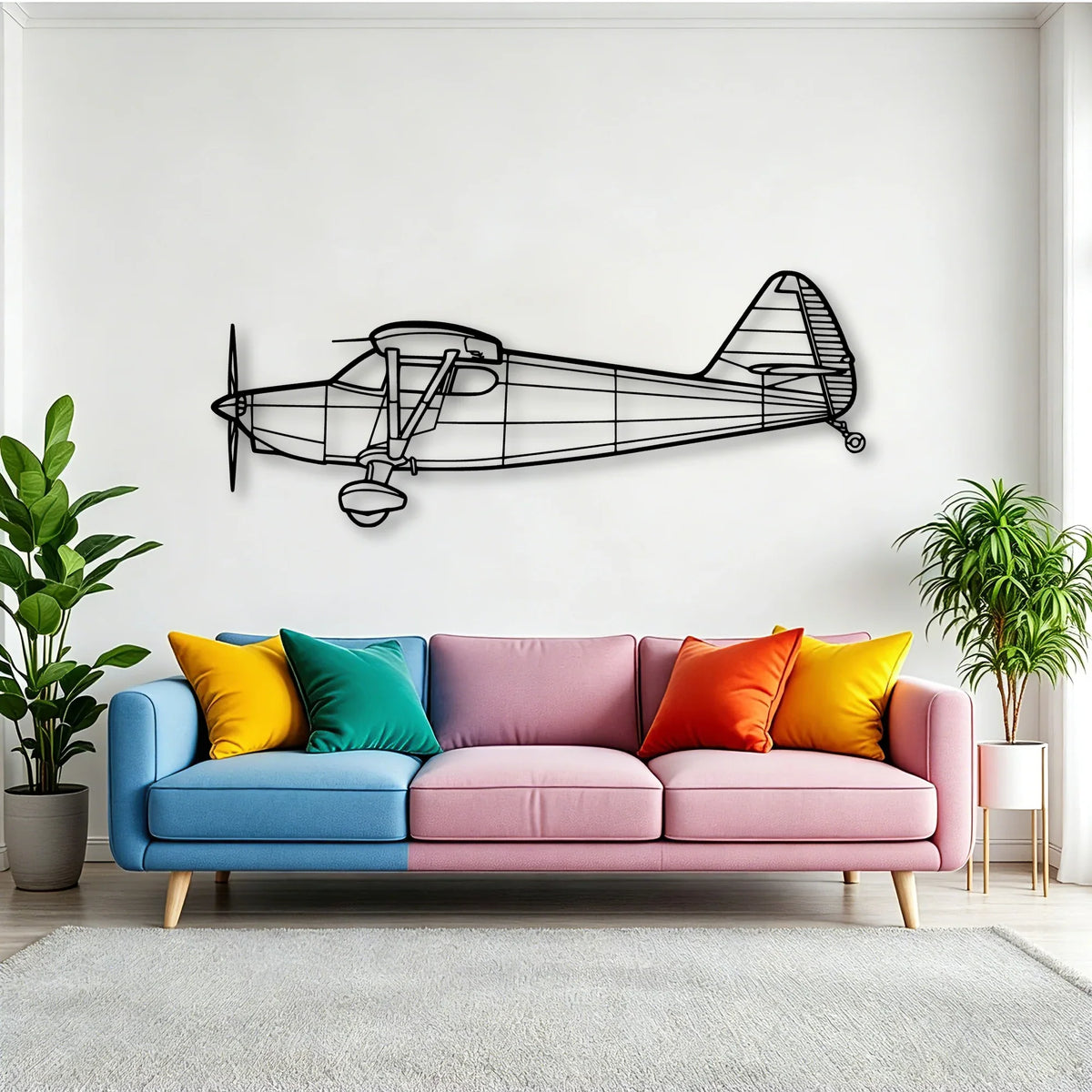 108 2 Classic Aircraft Silhouette Metal Wall Art - Tinvibe