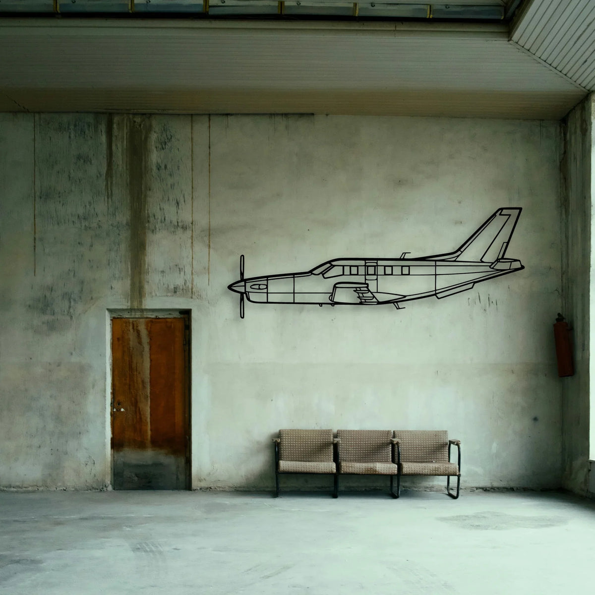 170B 7 Classic Aircraft Silhouette Metal Wall Art - Tinvibe