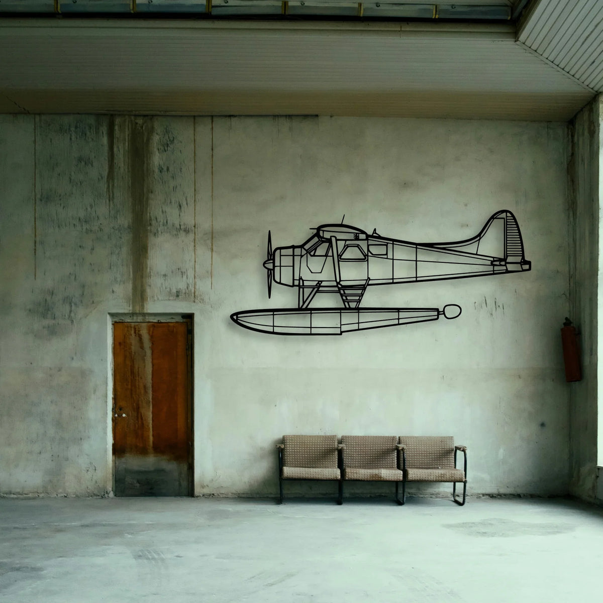 170B Float 2 Classic Aircraft Silhouette Metal Wall Art - Tinvibe