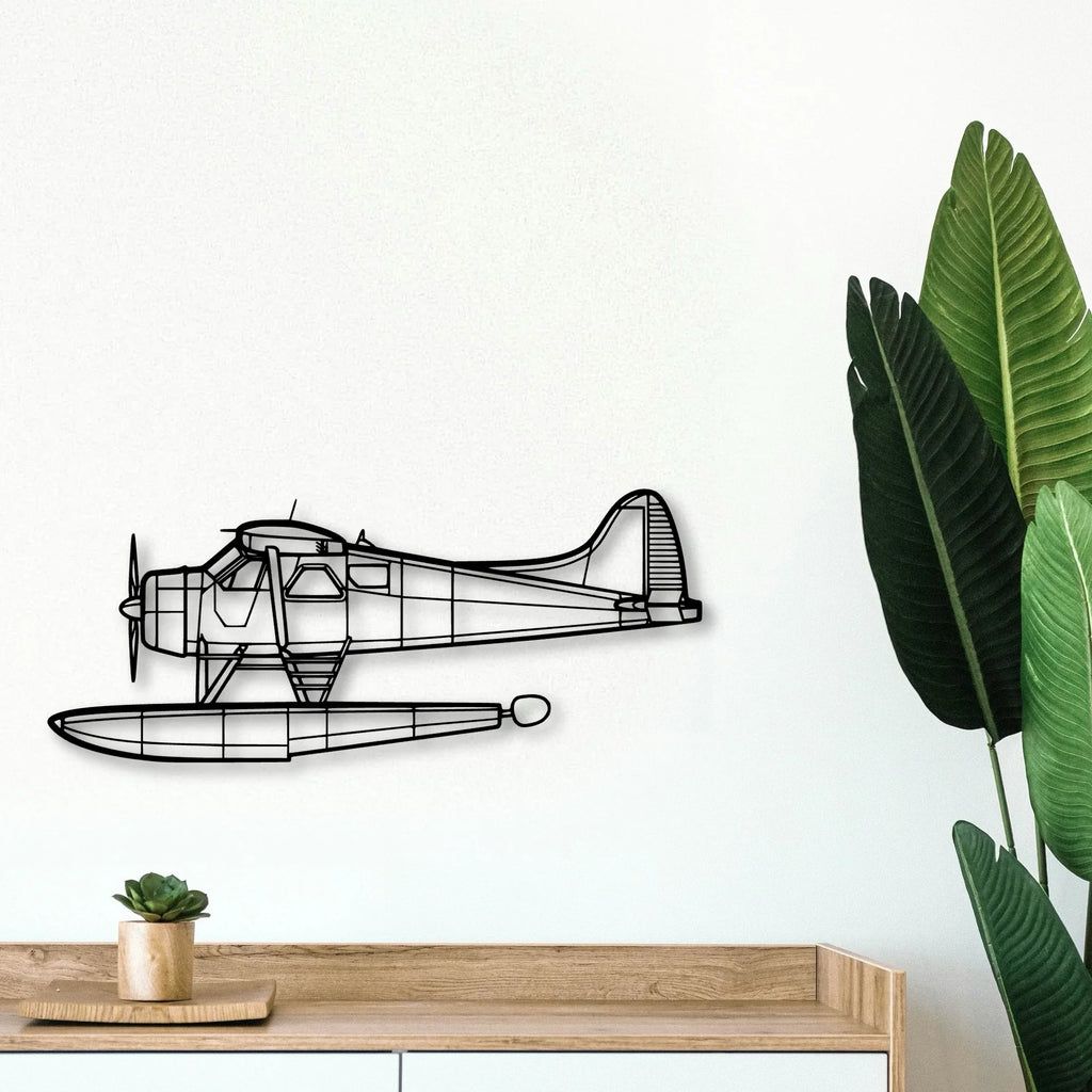 170B Float 2 Classic Aircraft Silhouette Metal Wall Art - Tinvibe