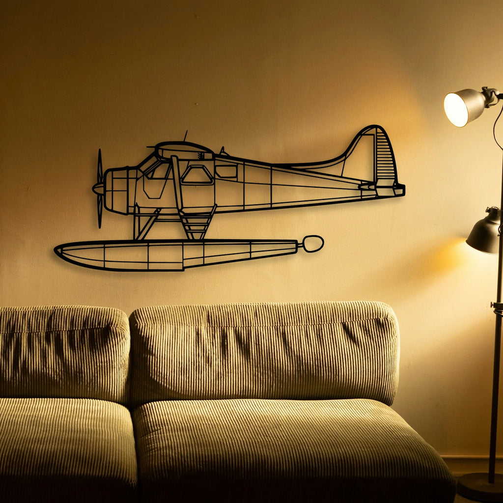 170B Float 2 Classic Aircraft Silhouette Metal Wall Art - Tinvibe