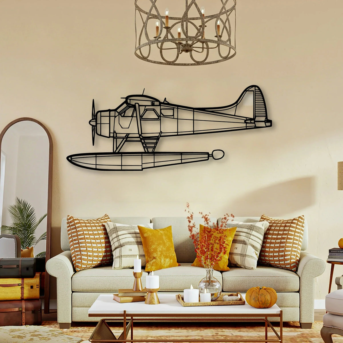 170B Float 2 Classic Aircraft Silhouette Metal Wall Art - Tinvibe
