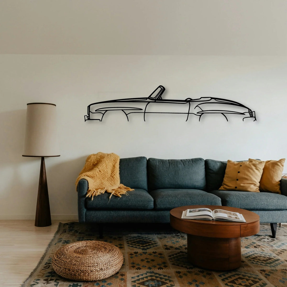190SL 1958 Classic Silhouette Metal Wall Art - Tinvibe
