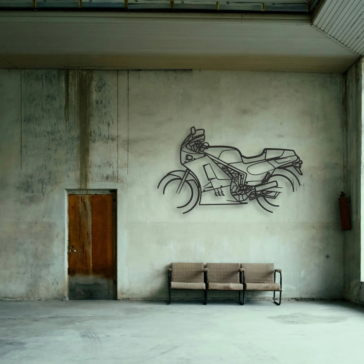 1986 Suzuki RG500 Classic Motorcycle Silhouette Metal Wall Art - Tinvibe