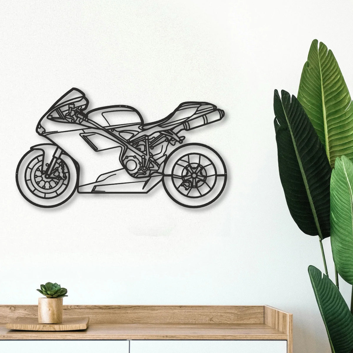 2009 Ducati 848 Classic Motorcycle Silhouette Metal Wall Art - Tinvibe