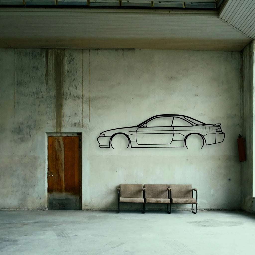 200SX S14 2 Classic Silhouette Metal Wall Art - Tinvibe