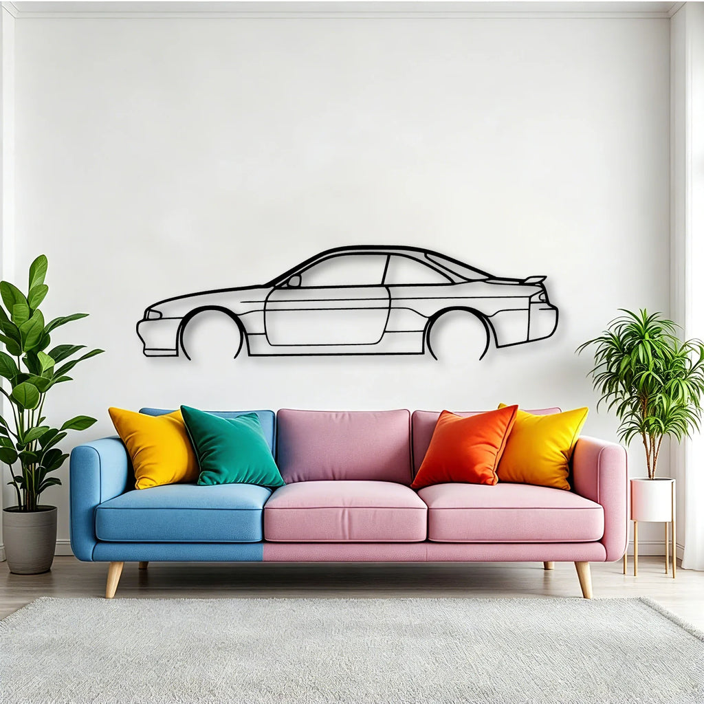 200SX S14 2 Classic Silhouette Metal Wall Art - Tinvibe