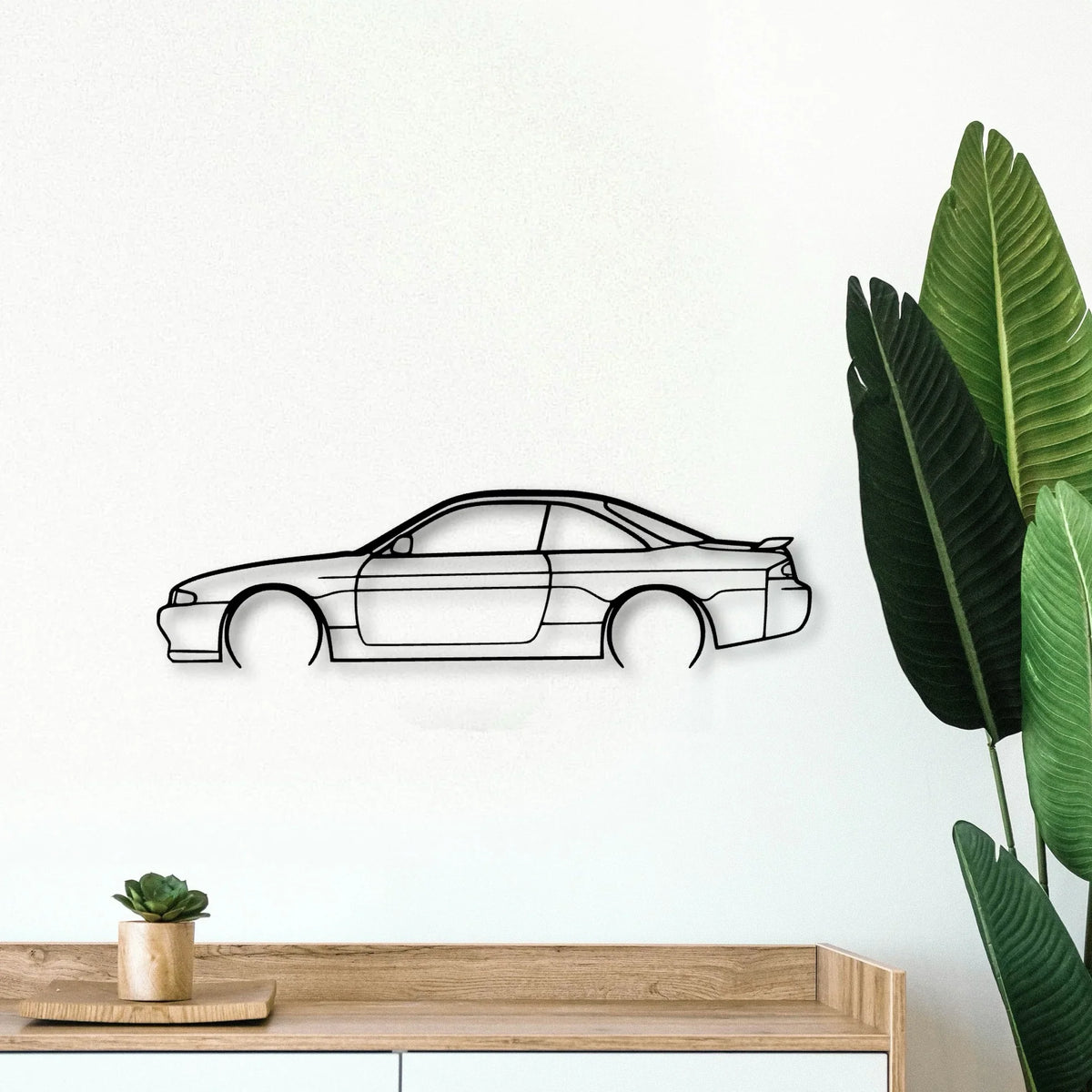 200SX S14 2 Classic Silhouette Metal Wall Art - Tinvibe