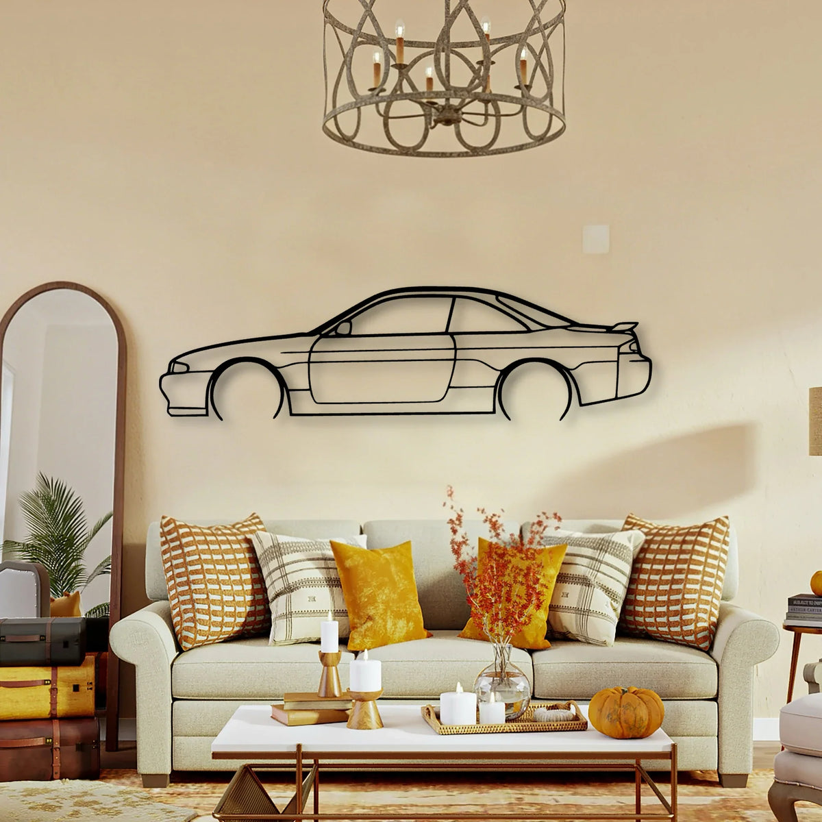 200SX S14 2 Classic Silhouette Metal Wall Art - Tinvibe