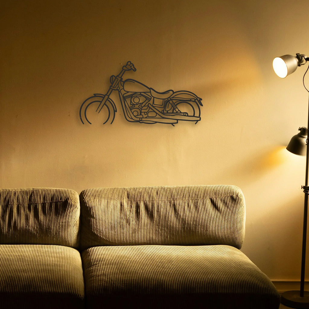2017 Harley Davidson Dyna Street Bob Classic Motorcycle Silhouette Metal Wall Art - Tinvibe