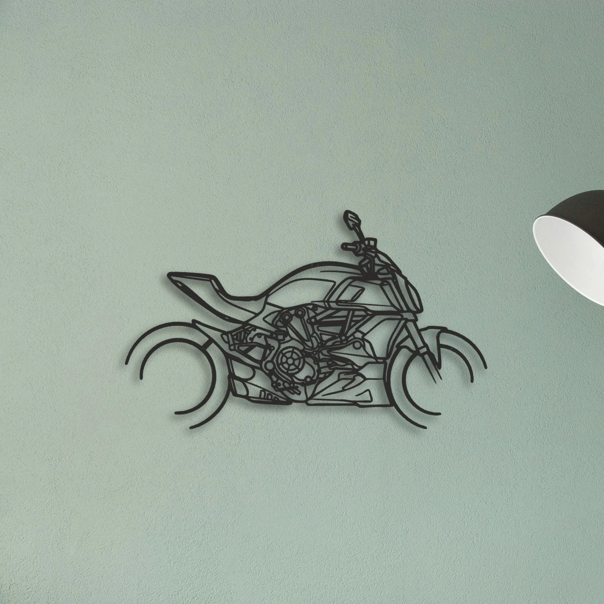 2019 Ducati Diavel 126O Classic Motorcycle Silhouette Metal Wall Art - Tinvibe