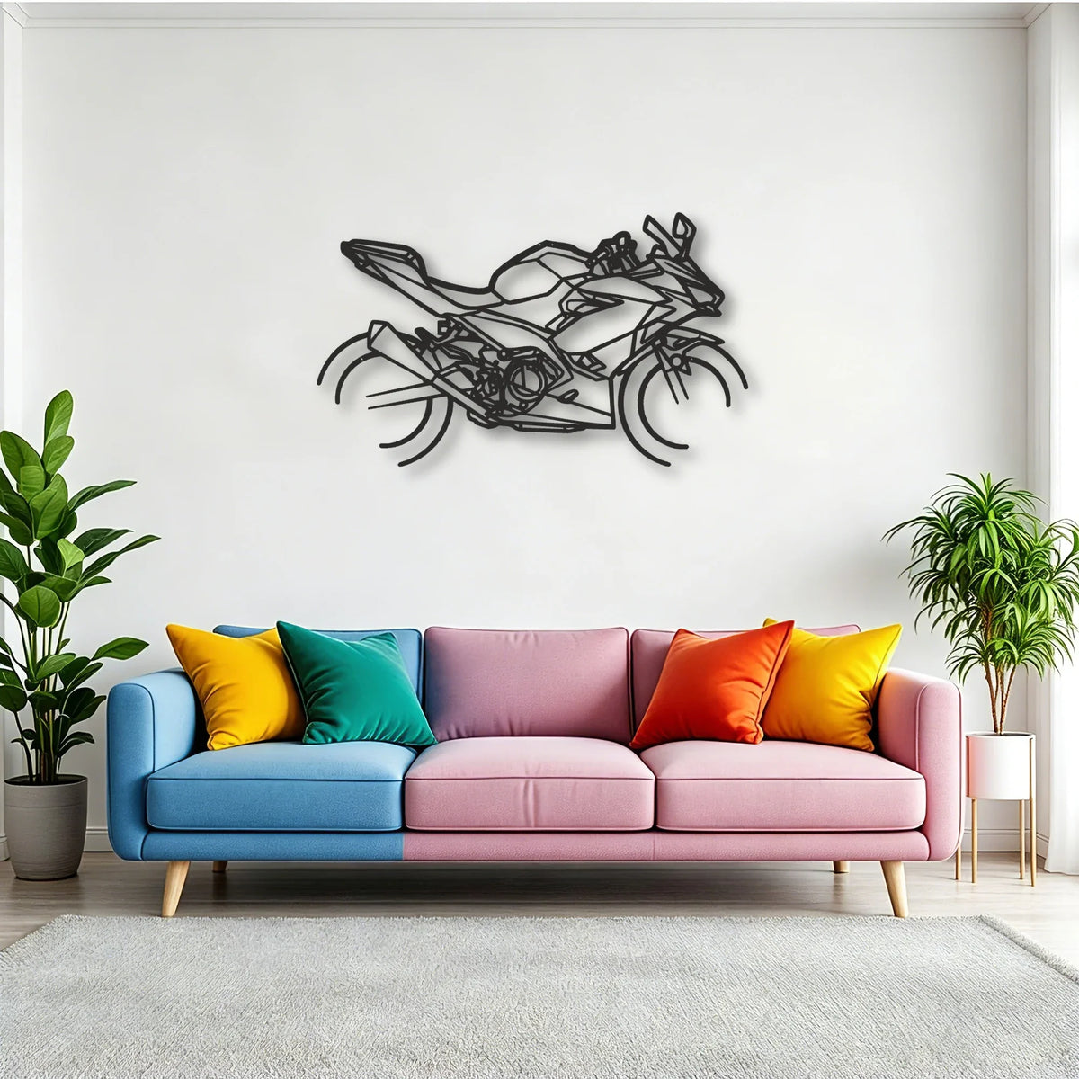 2020 Kawasaki Ninja 400 Classic Motorcycle Silhouette Metal Wall Art - Tinvibe