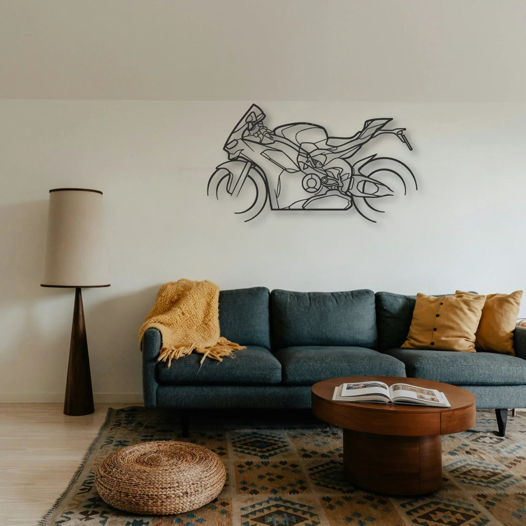 2024 Ducati Panigale V2 Classic Motorcycle Silhouette Metal Wall Art - Tinvibe