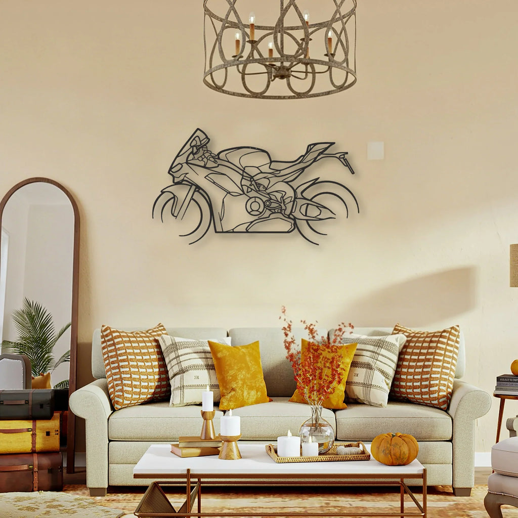 2024 Ducati Panigale V2 Classic Motorcycle Silhouette Metal Wall Art - Tinvibe