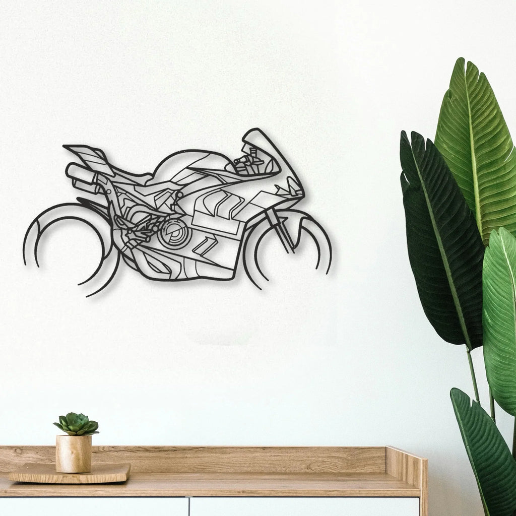 2024 Ducati Panigale V4 Bagnaia Classic Motorcycle Silhouette Metal Wall Art - Tinvibe