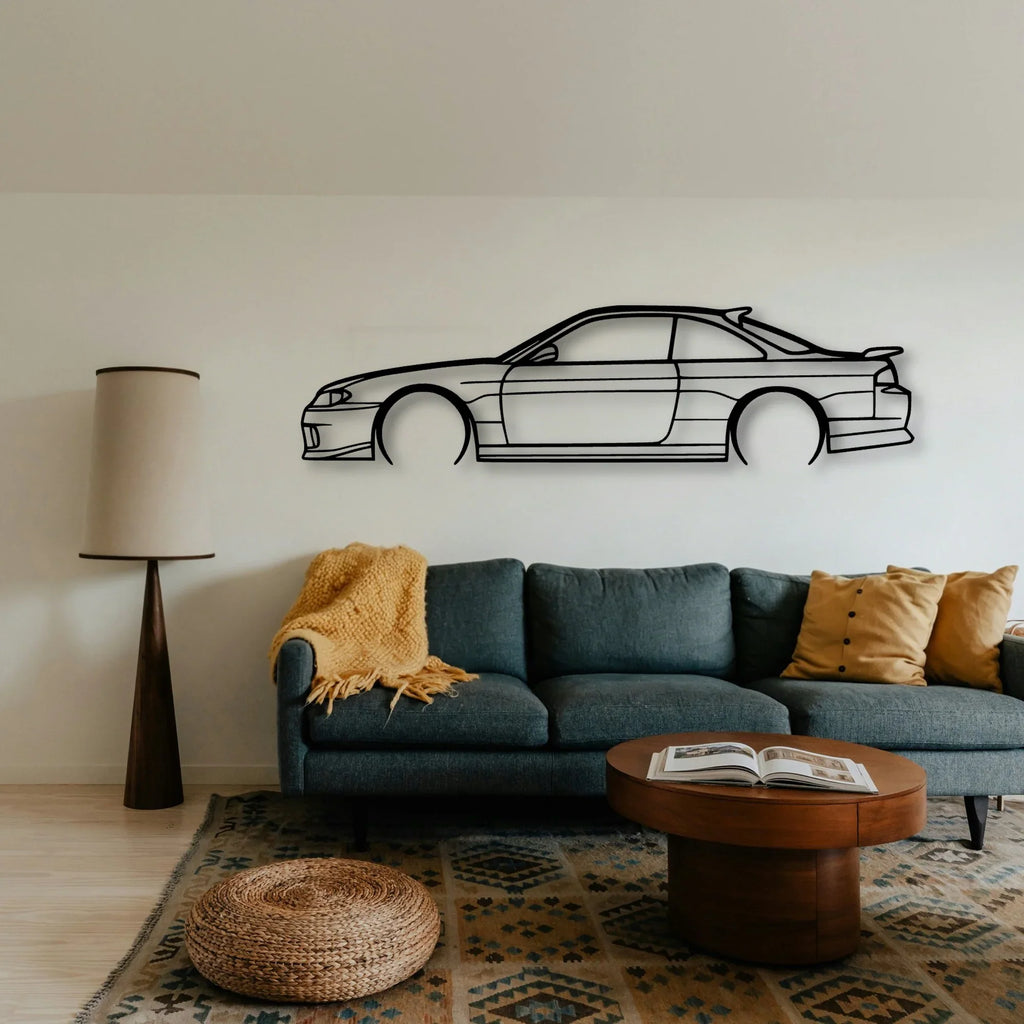 240SX S14 5 Classic Silhouette Metal Wall Art - Tinvibe