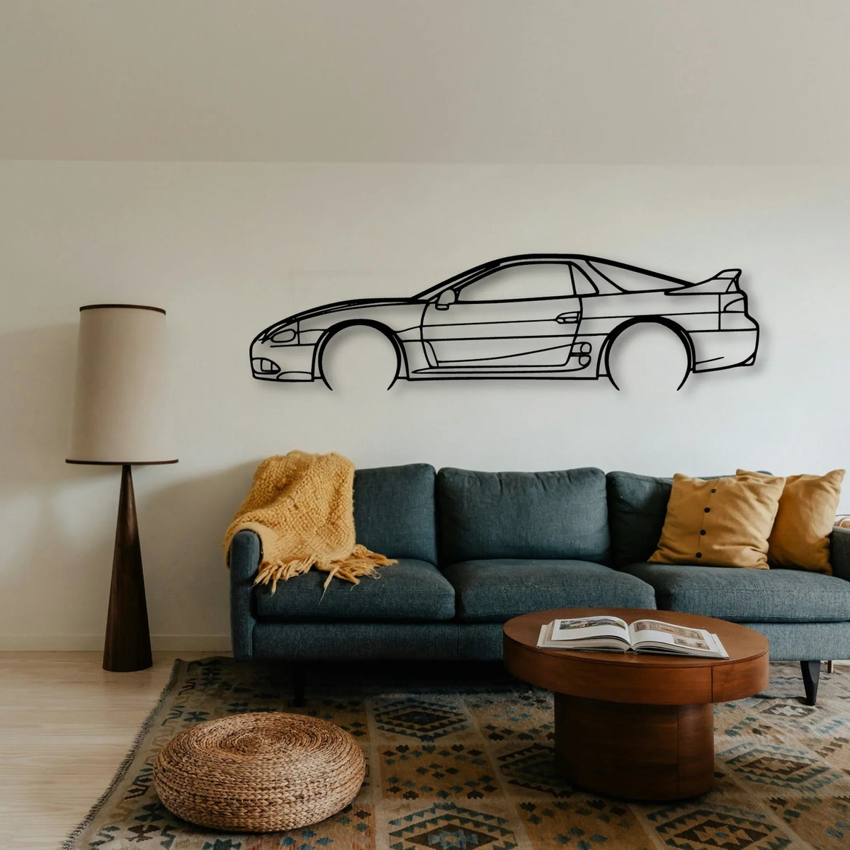3000GT VR4 1998 Classic Silhouette Metal Wall Art - Tinvibe