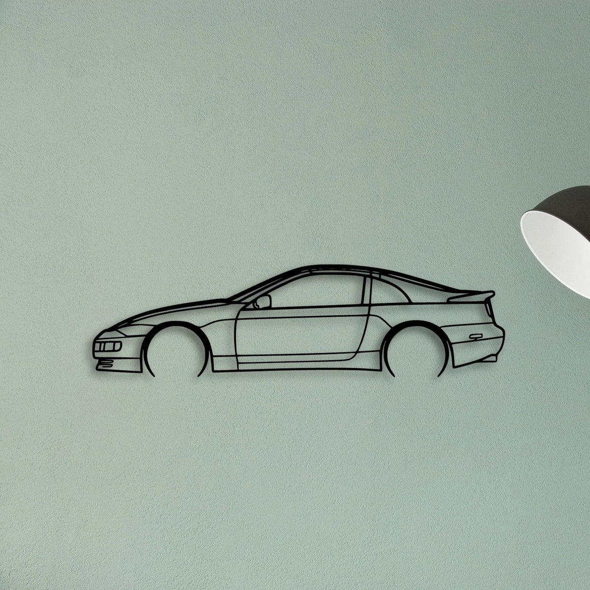 300ZX 1990 Classic Silhouette Metal Wall Art - Tinvibe