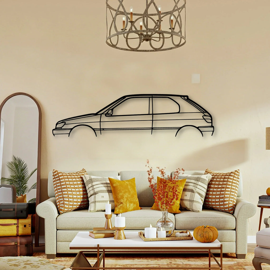 306 GTI 1998 Classic Silhouette Metal Wall Art - Tinvibe