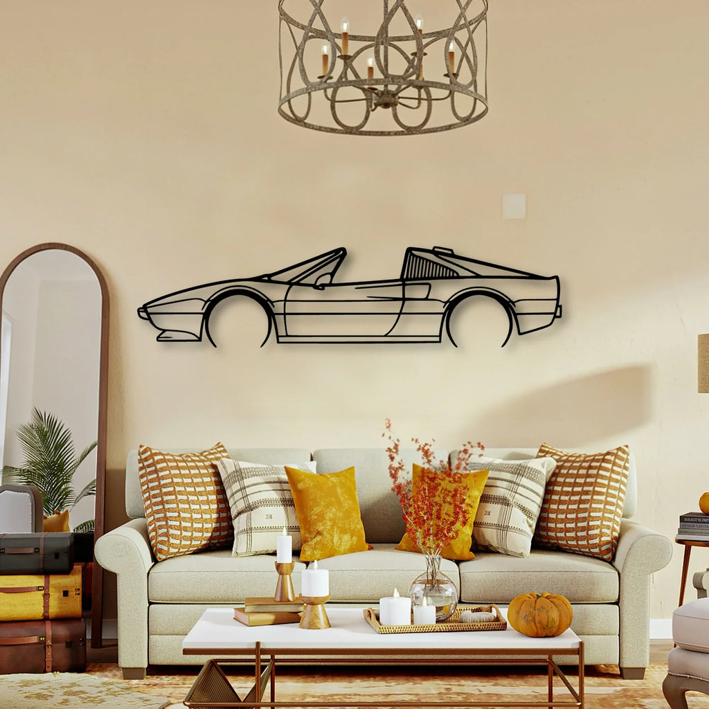 308 GTS QV 1984 Classic Silhouette Metal Wall Art - Tinvibe