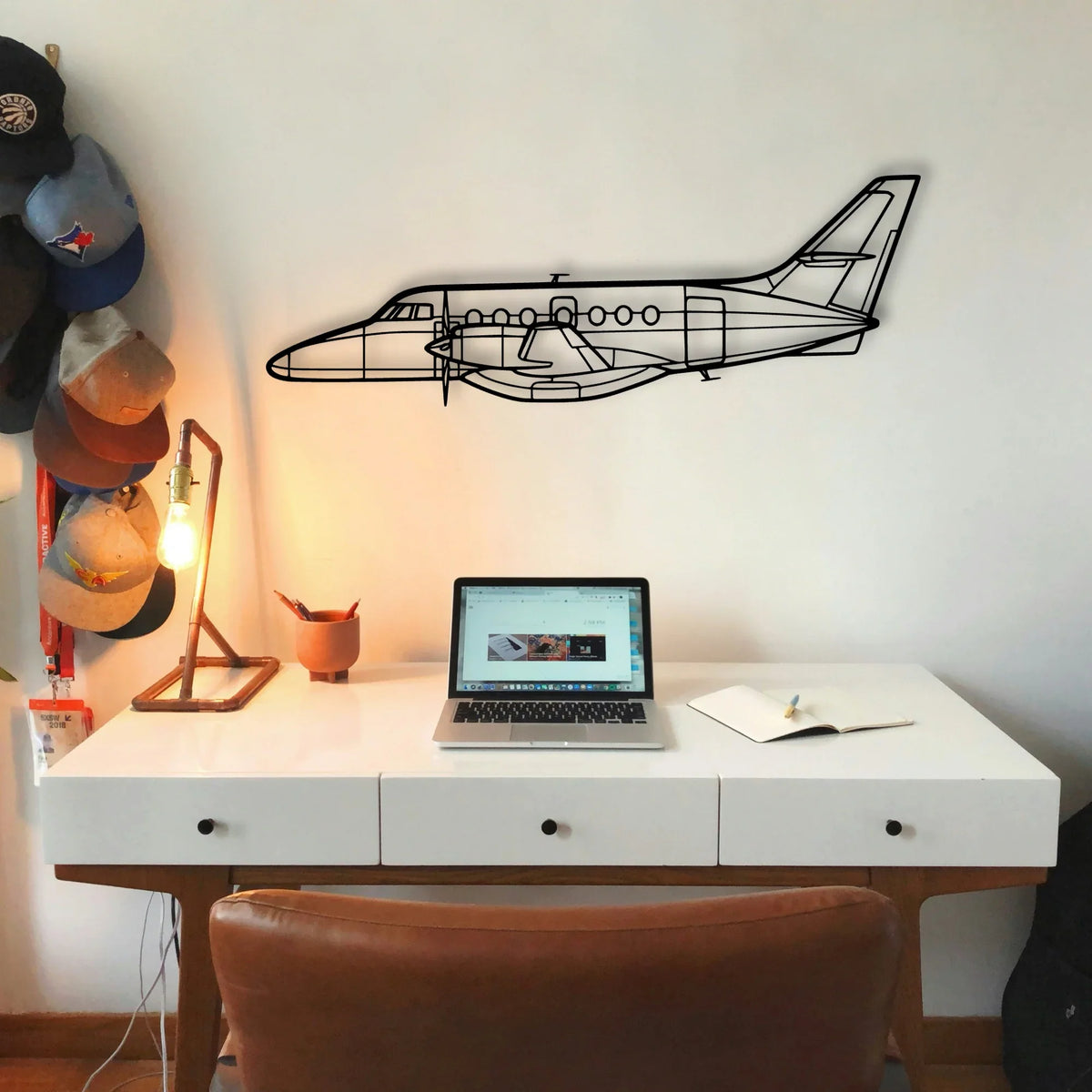 340B Plus Classic Aircraft Silhouette Metal Wall Art - Tinvibe