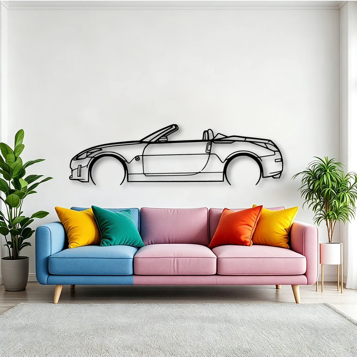 350z Roadster Classic Silhouette Metal Wall Art - Tinvibe