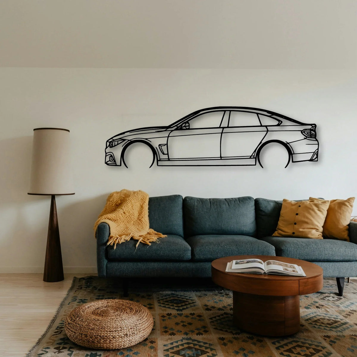 4 Series Gran Coupe 2019 Classic Silhouette Metal Wall Art - Tinvibe