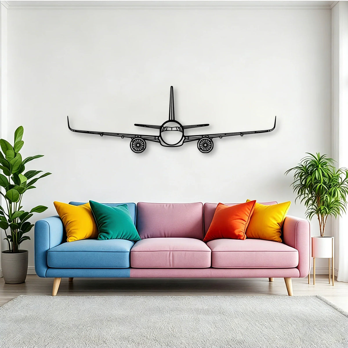 747 400F 2 Classic Aircraft Silhouette Metal Wall Art - Tinvibe