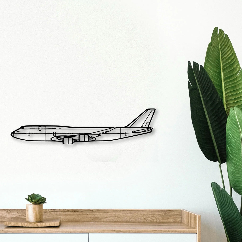 747 400F Classic Aircraft Silhouette Metal Wall Art - Tinvibe