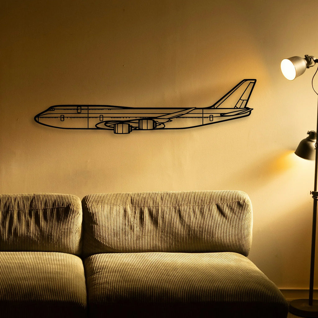 747 400F Classic Aircraft Silhouette Metal Wall Art - Tinvibe