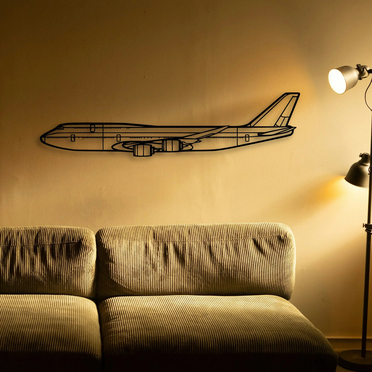 747 400F Classic Aircraft Silhouette Metal Wall Art - Tinvibe