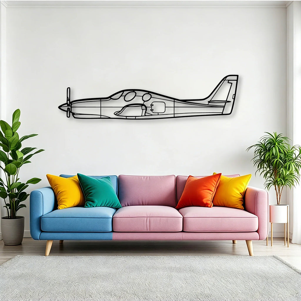 7AC Champion Classic Aircraft Silhouette Metal Wall Art - Tinvibe