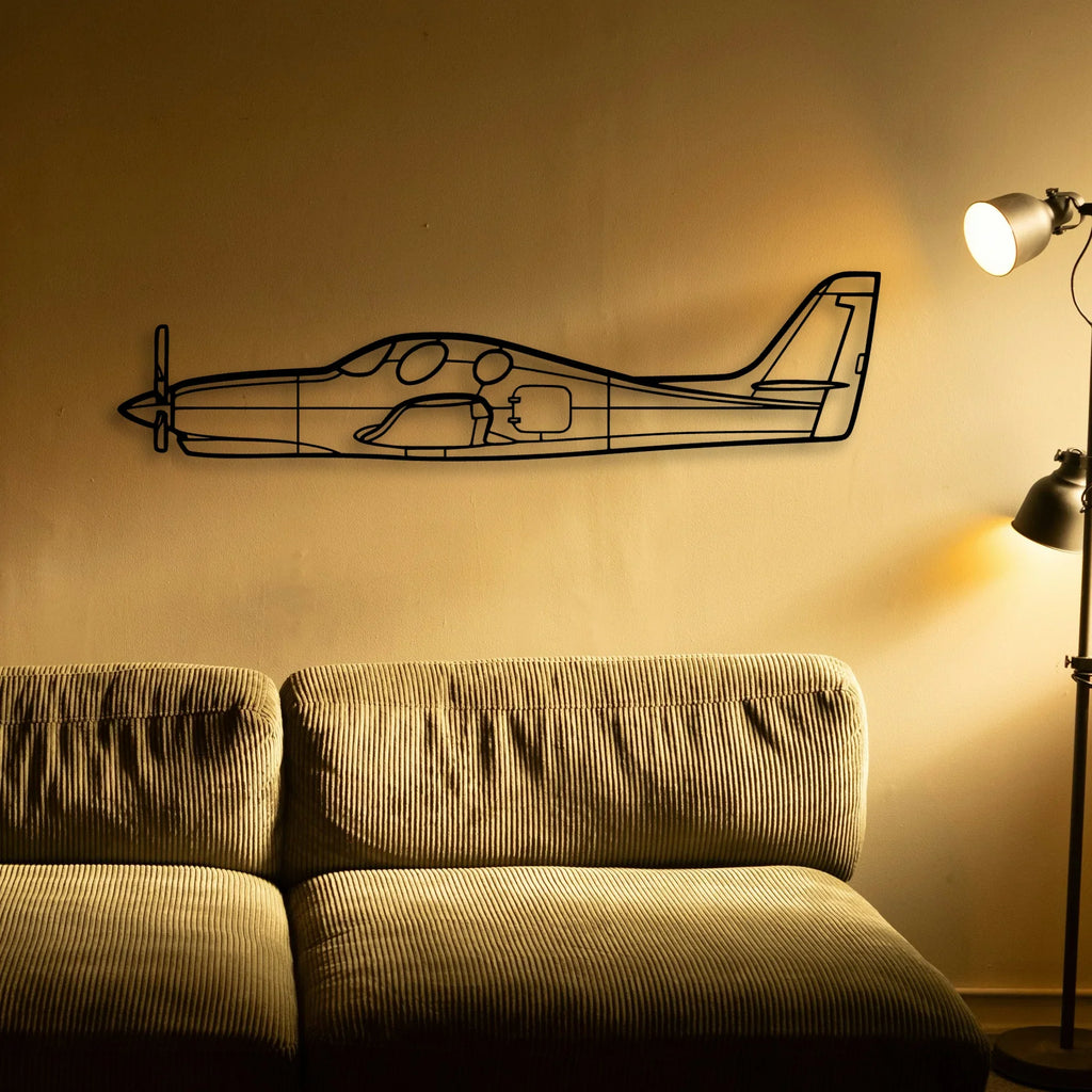 7AC Champion Classic Aircraft Silhouette Metal Wall Art - Tinvibe