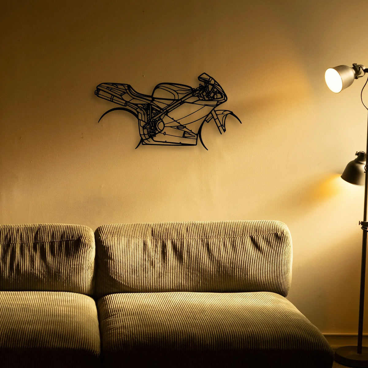 996S 2001 Classic Motorcycle Silhouette Metal Wall Art - Tinvibe