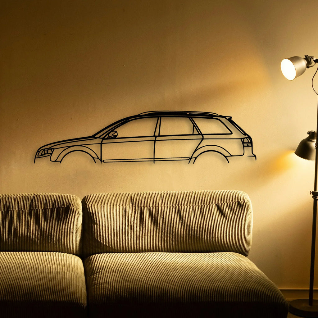 A4 S4 2007 Wagon Classic Silhouette Metal Wall Art - Tinvibe