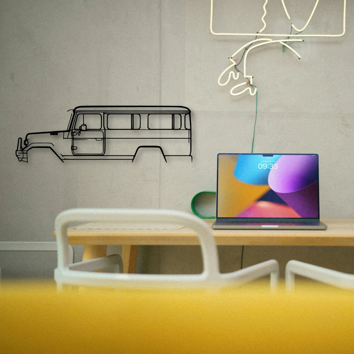 BJ45 1984 Classic Silhouette Metal Wall Art - Tinvibe
