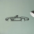 C2 Convertible 1966 Classic Silhouette Metal Wall Art - Tinvibe