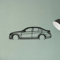 C63 AMG 2009 Classic Silhouette Metal Wall Art - Tinvibe