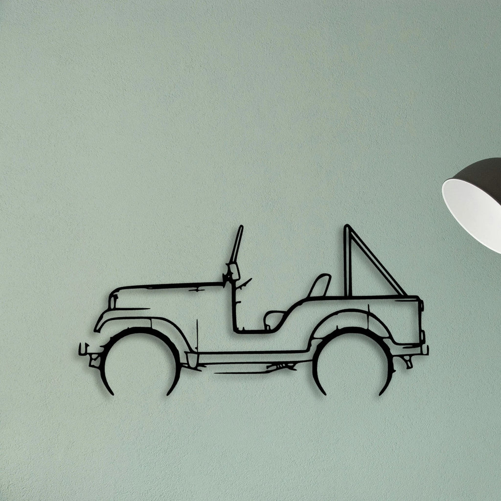 CJ5 1969 Classic Silhouette Metal Wall Art - Tinvibe