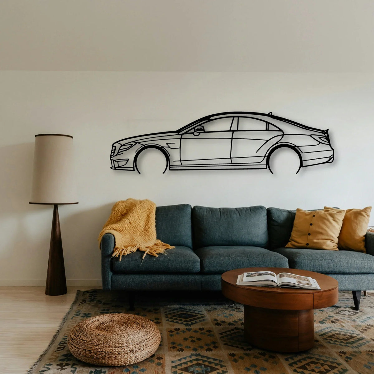 CLS 63 AMG 2012 Classic Silhouette Metal Wall Art - Tinvibe