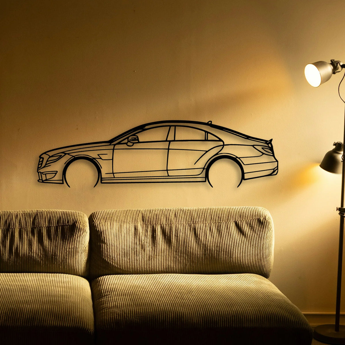 CLS 63 AMG 2012 Classic Silhouette Metal Wall Art - Tinvibe