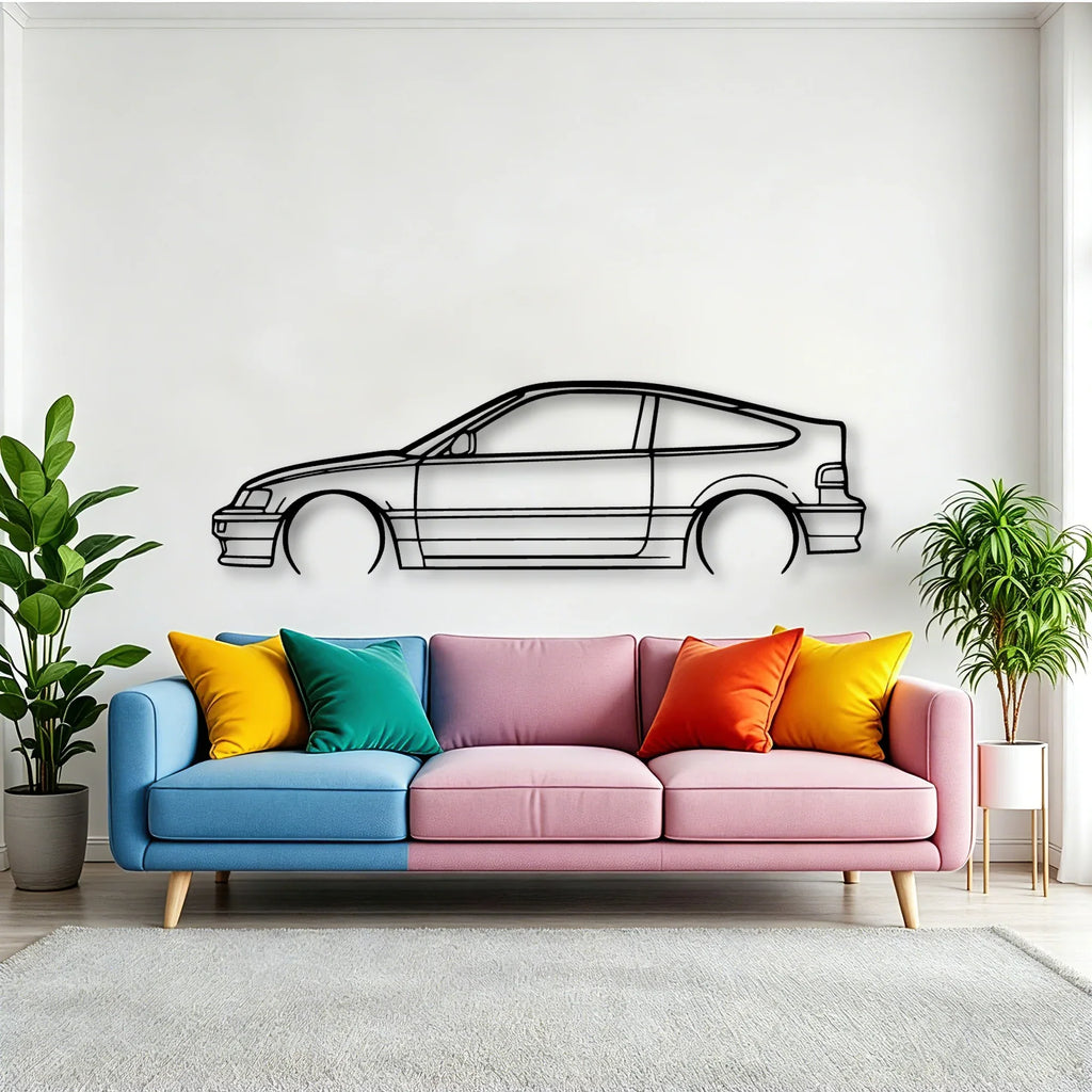 CRX 1990 Classic Silhouette Metal Wall Art - Tinvibe