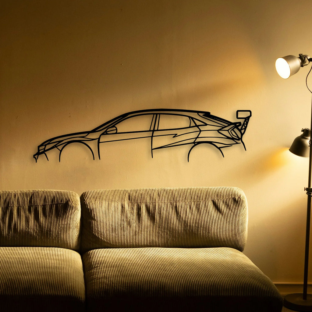 Civic TCR Classic Silhouette Metal Wall Art - Tinvibe