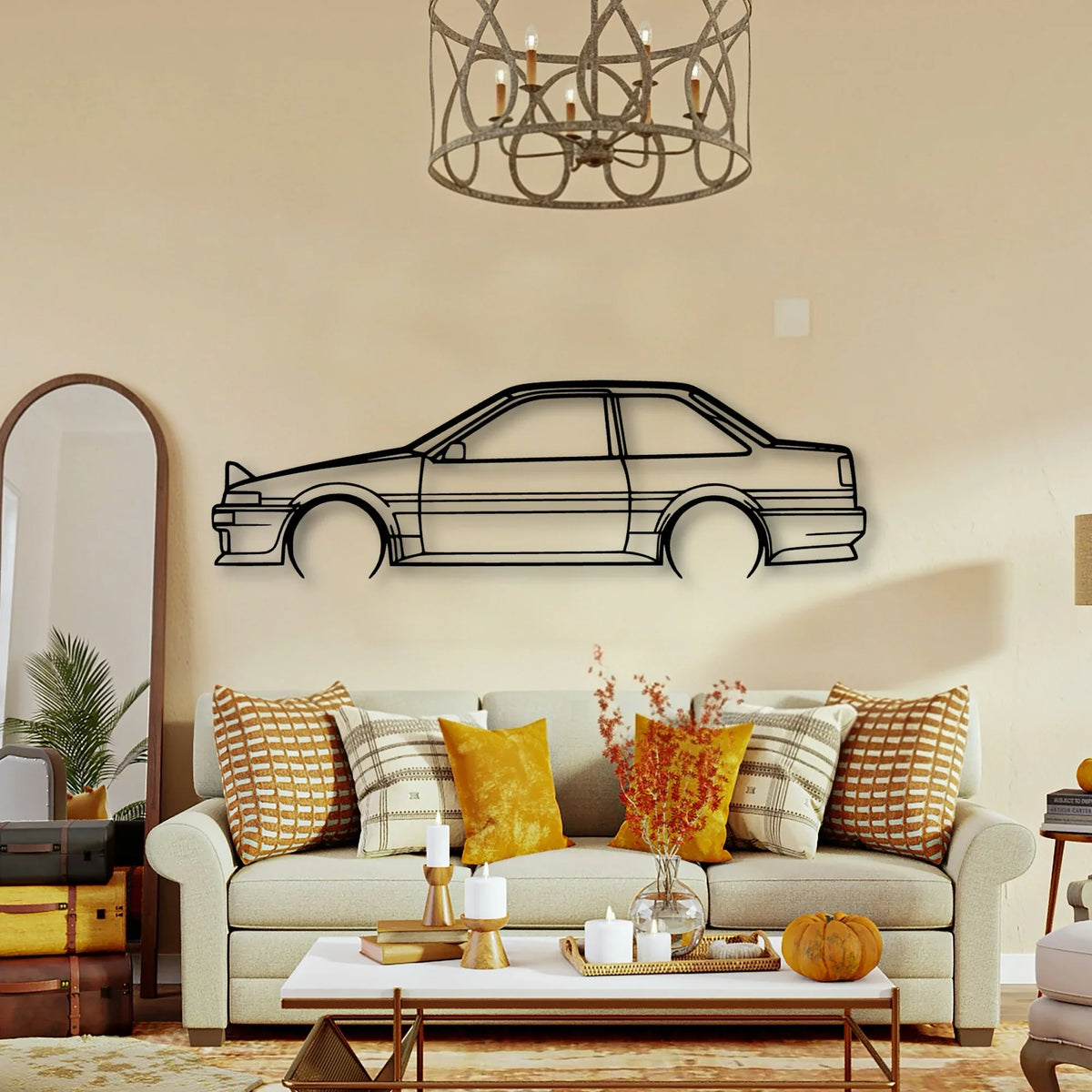 Corolla AE86 GT 1986 Classic Silhouette Metal Wall Art - Tinvibe