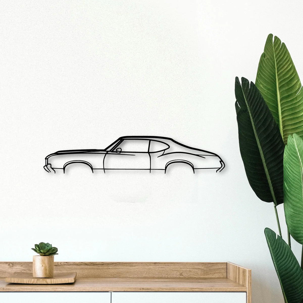 Cutlass 1970 Classic Silhouette Metal Wall Art - Tinvibe