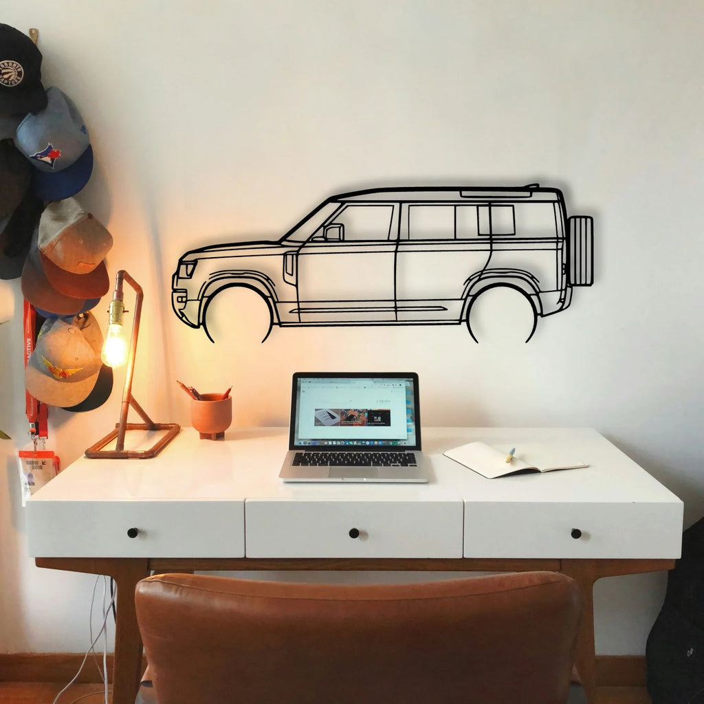 Defender 110 2022 Classic Silhouette Metal Wall Art - Tinvibe