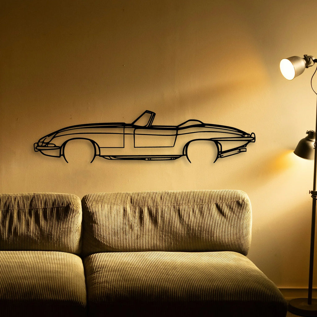 E Type Roadster Classic Silhouette Metal Wall Art - Tinvibe