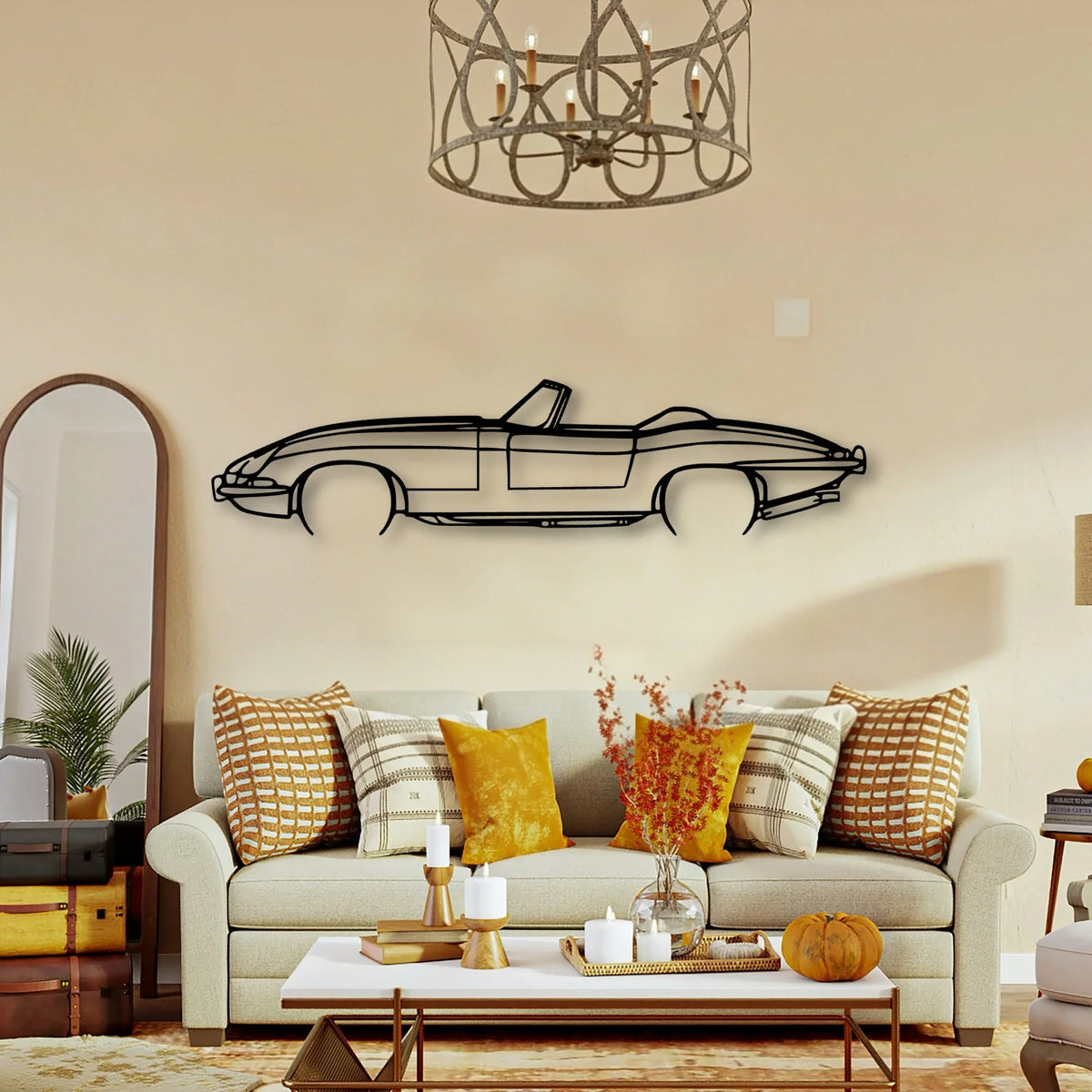 E Type Roadster Classic Silhouette Metal Wall Art - Tinvibe